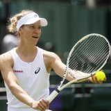 Viktorija Golubic quitte déjà le tournoi londonien. KEYSTONE/PETER KLAUNZER